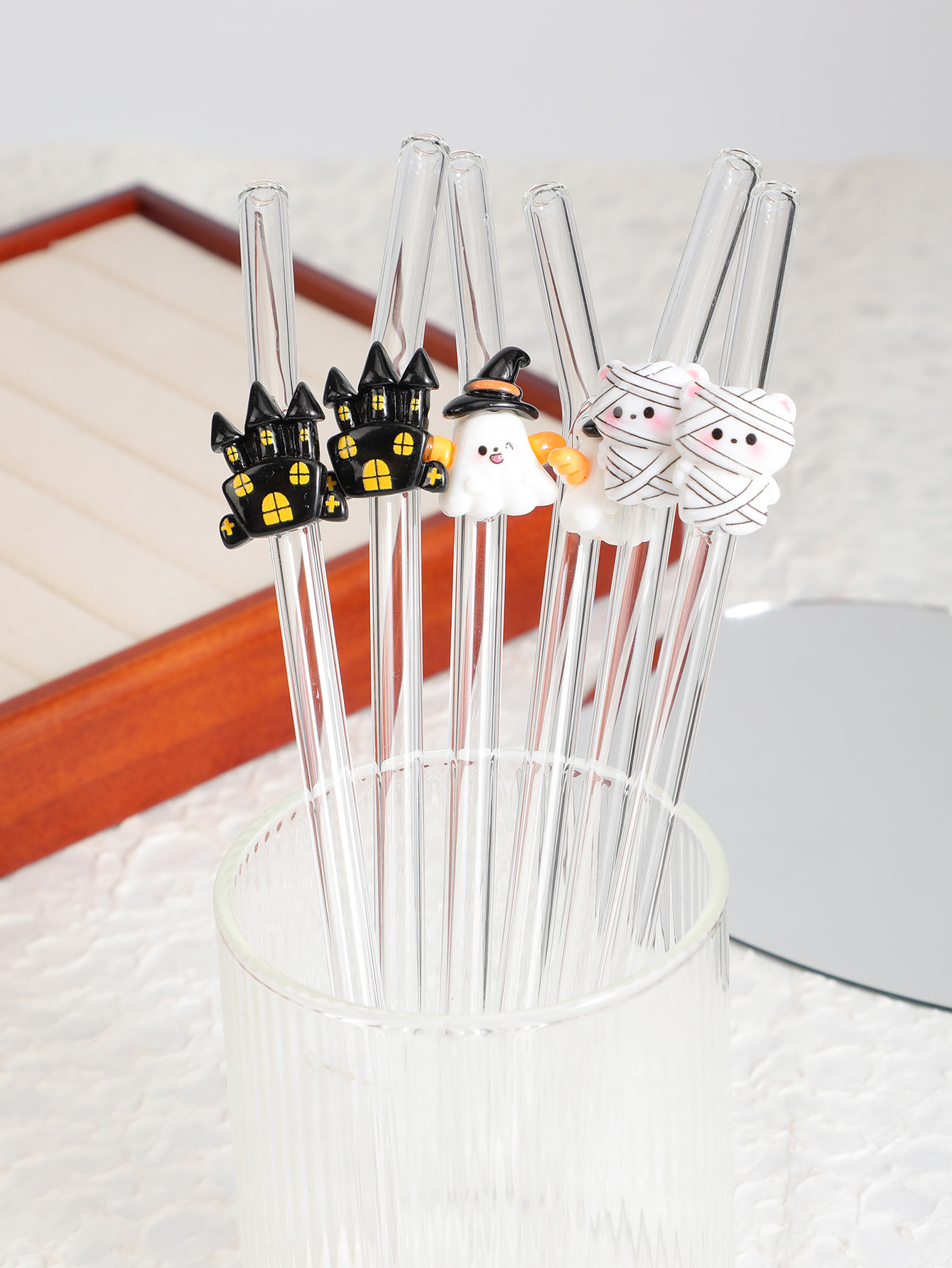 Reusable Straw - 3/6PCS Canudos de Vidro Curvados Reutilizáveis