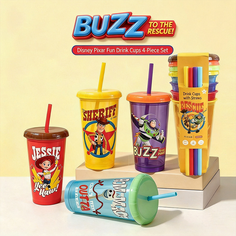 Reusable Straw - Copos de Plástico Toy Story 5,