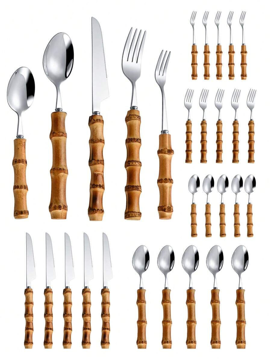 Conjunto de talheres de aço in - Bamboo Cutlery avaliação e preço